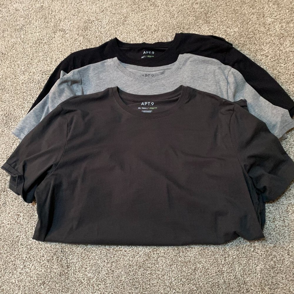 3 MENS APT 9 PREMIER FLEX SHORT SLEEVE TEE SHIRTS SIZE XLT  #411